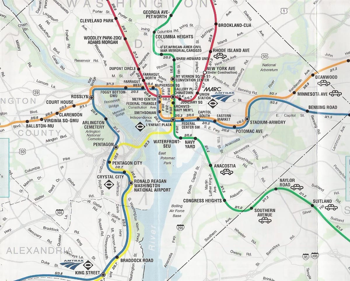 Vaşinqton xəritə ilə metro