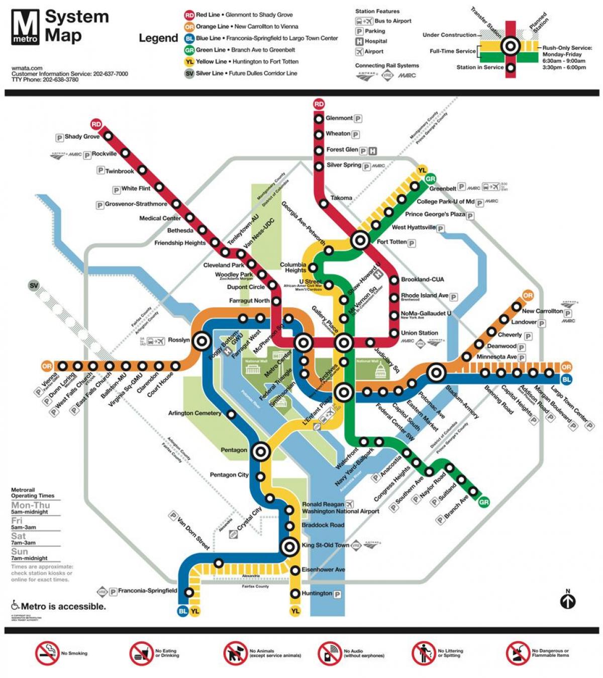 DC metro metro xəritəsi 