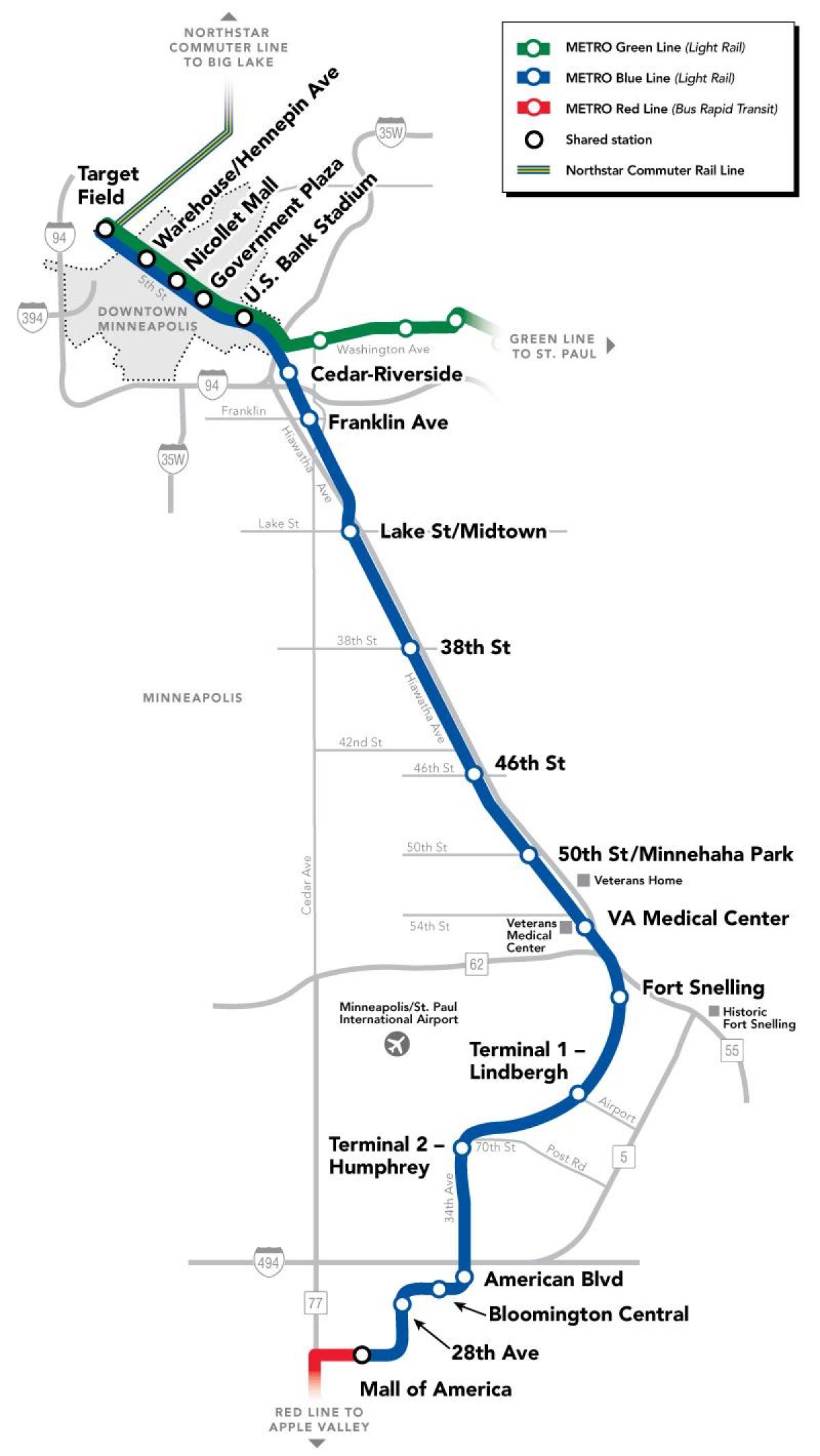 mavi line metro DC xəritə