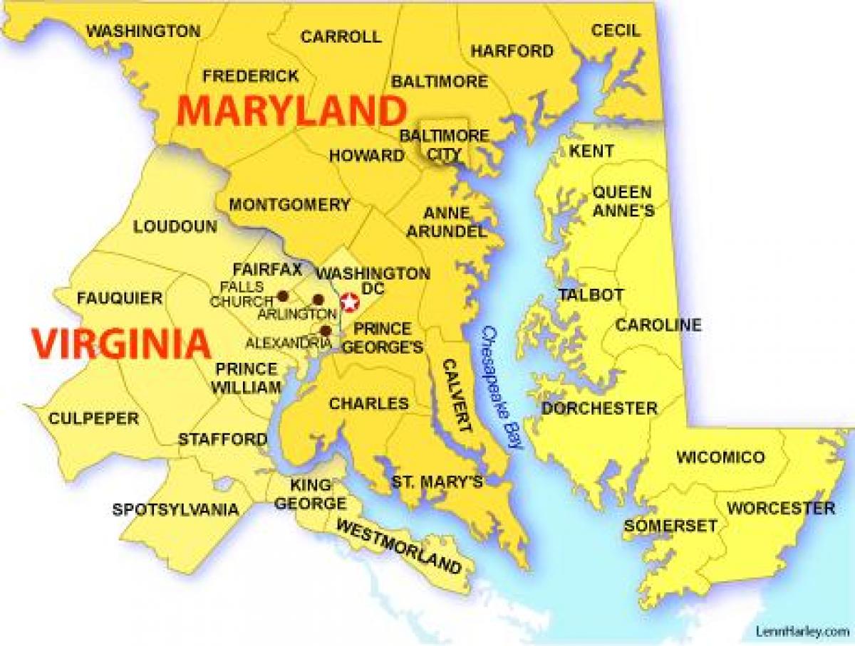 kart DC Maryland və Virginia