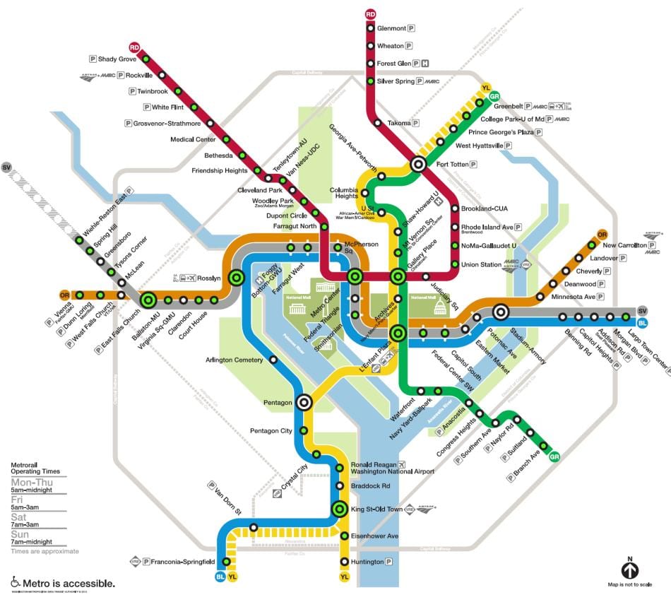 Vaşinqtonun metro xəritəsi