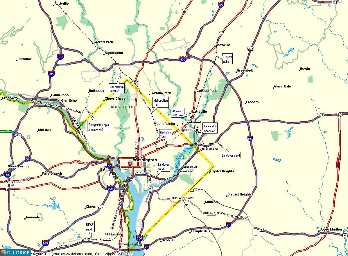 рельсе DC xəritə