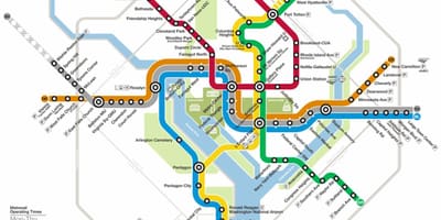 Vaşinqton sisteminin metro DC xəritə